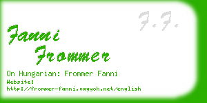 fanni frommer business card